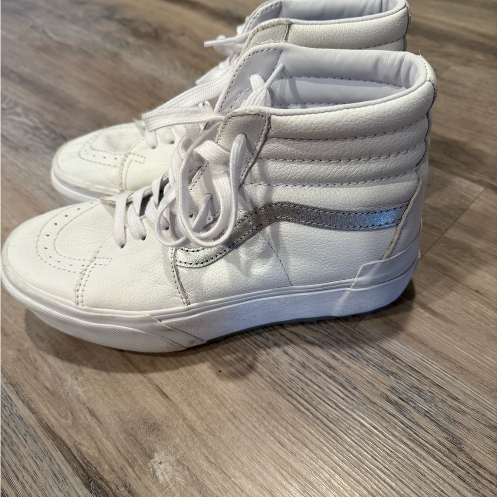 Vans White High-Top Platform Sneakers
